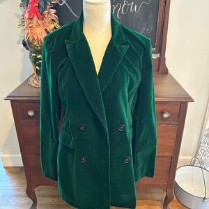 Elegant Green Velvet Women's Blazer